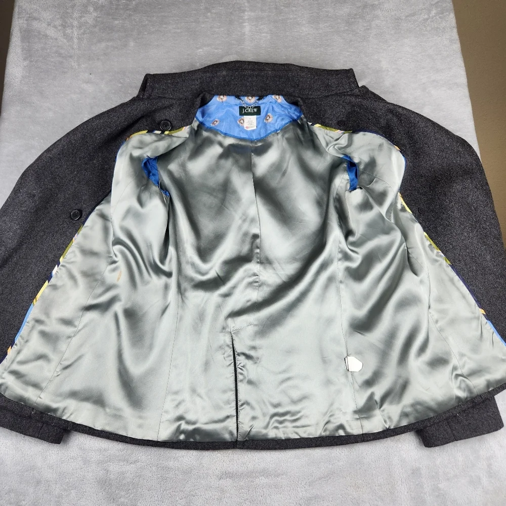 J. Crew Womens Jacket Pea Coat Grey Wool Blend Size M Medium - Picture 8 of 11